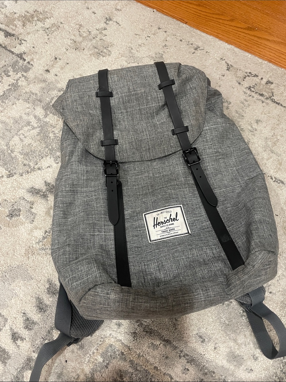 Herschel Supply Company Grey Textured Backpack with Black Straps